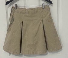 GAP Beige Plaid Pleated Girls Short Skort Size 16 Regular Uniform Skort NWT