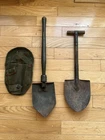 2x Vintage WW1 WW2 T Handle Trench Shovel Lot Military US Vietnam Korea