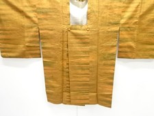 7613183: JAPANESE KIMONO / ANTIQUE MICHIYUKI COAT / SILK / TSUMUGI / WOVEN MIST