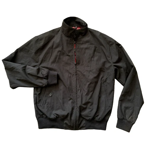 Fred Perry Harrington Jacket Men M 40 Black Red Tartan Lined Bomber Mod England image 3
