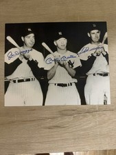 Joe DiMaggio Mickey Mantle Ted Williams 8x10 Signed Photo HOF Triple Autograph