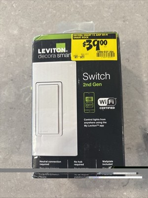 Leviton D215S-R02-1RW Decora Smart Gen. 2 Wi-Fi Switch - White