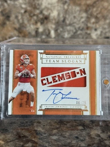 2021 National Treasures Trevor Lawrence Rookie Auto Team Patch Team Slogan /25