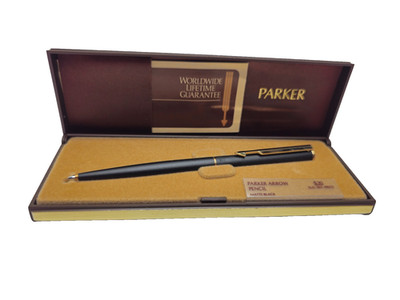 Parker Arrow Mechanical Pencil Matte Black Gold Trim Vintage NOS with Case