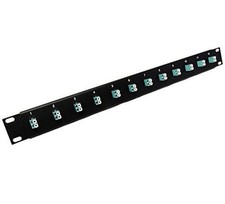 12 Port LC Fiber Patch Panel 1U 19 Multimode 10G 40G Aqua Couplers