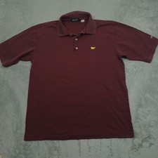Vintage Masters Shirt Mens Large Red Polo Collection 60s Two Ply Mercerized Golf