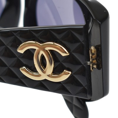 CHANEL CC Logo Sunglasses Eye Wear Plastic Black GHW 04151 Italy 62RL561 s-l400.jpg main image 3