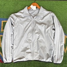 Vintage Adidas Men's Gray Track Jacket Full Zip Lightweight Size M Polyester