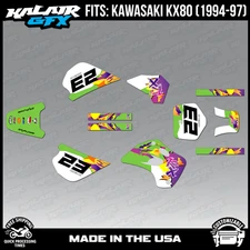 Graphics Kit for KAWASAKI KX80 KX 80 (1994-1997) Throwback - GREEN