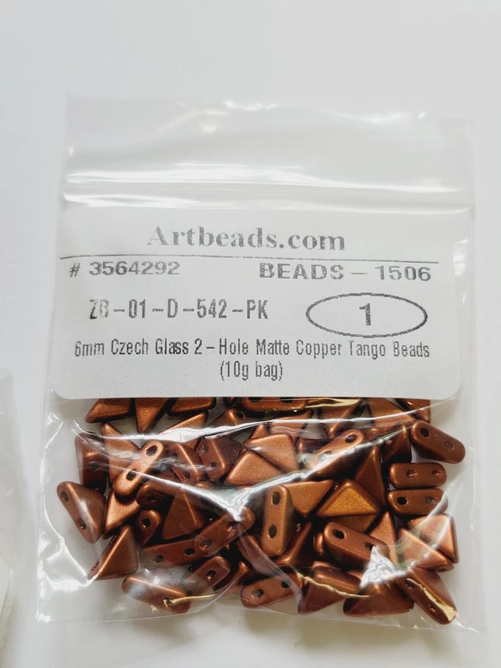 Cuentas de tango de vidrio checo de 6 mm con 2 agujeros 13 paquetes de 10 g con estuche Foto 2 de 4