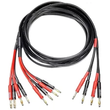 CNCESS CESS-106-6f Bi-Wire Banana Plug Splitter Speaker Cable, 2 Banana Plugs to