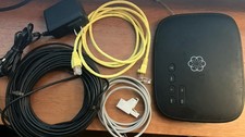 Ooma Telo VoIP Phone Adapter 100-0119-601 Black Speakerphone w/ PSU Cables