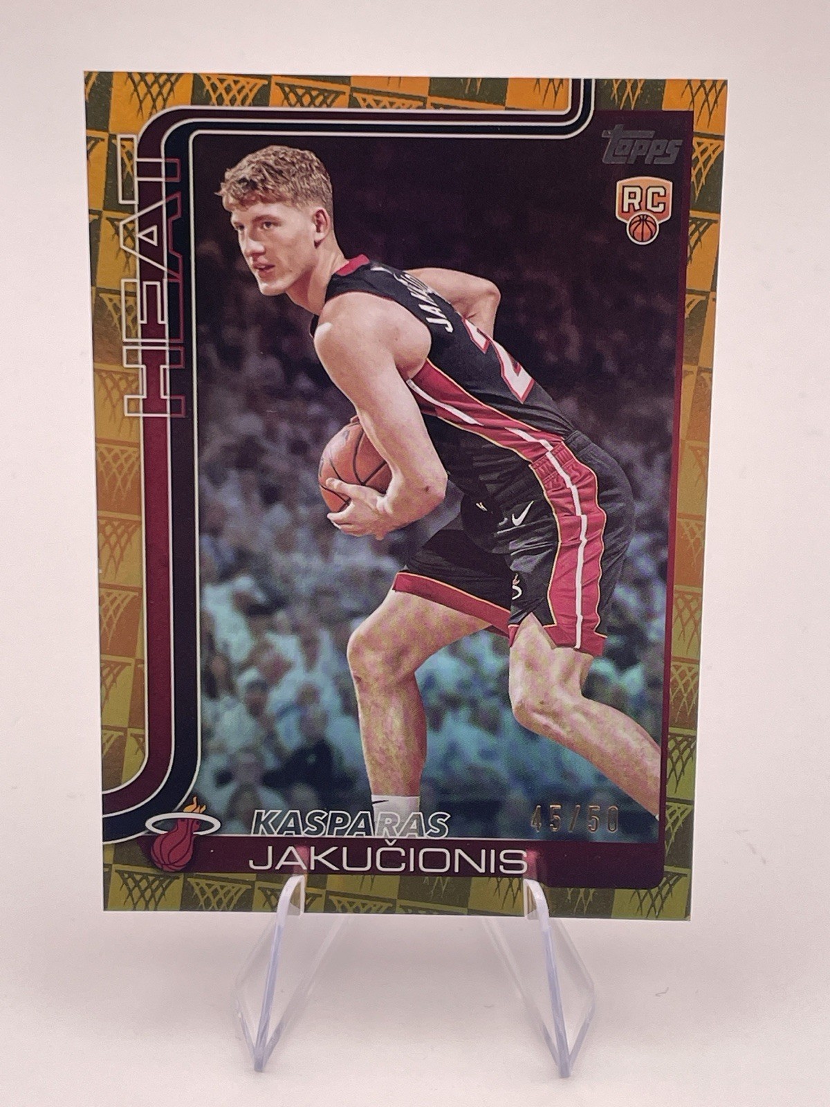 2025-26 Topps Kasparas Jakucionis Rookie Serial Numbered #220 Miami Heat