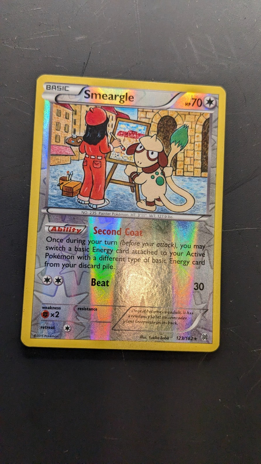 Pokemon TCG Smeargle #123/162 XY Breakthrough Reverse Holo Card 2015 NM 123/162