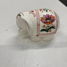 Vintage 1980 Prestige Place ELEPHANT Ceramic COTTON DISPENSER Figurine