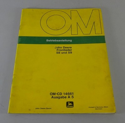 Betriebsanleitung John Deere Frontlader 58 / 59 