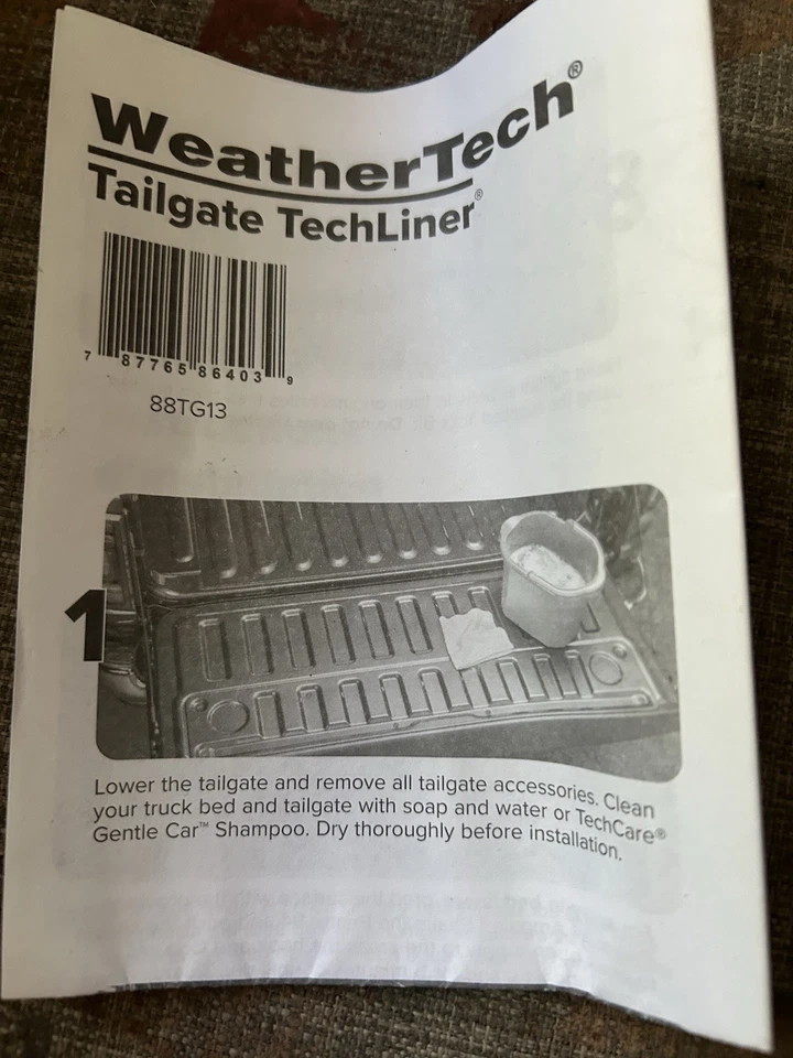 WeatherTech TechLiner Dodge Ram NIB Tailgate 88TG13 Foto 2 de 4