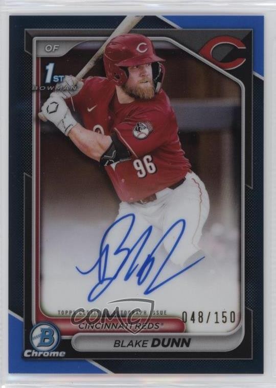 2024 Bowman Chrome Prospect Blue Refractor 48/150 Blake Dunn #CPA-BD Auto 0w3