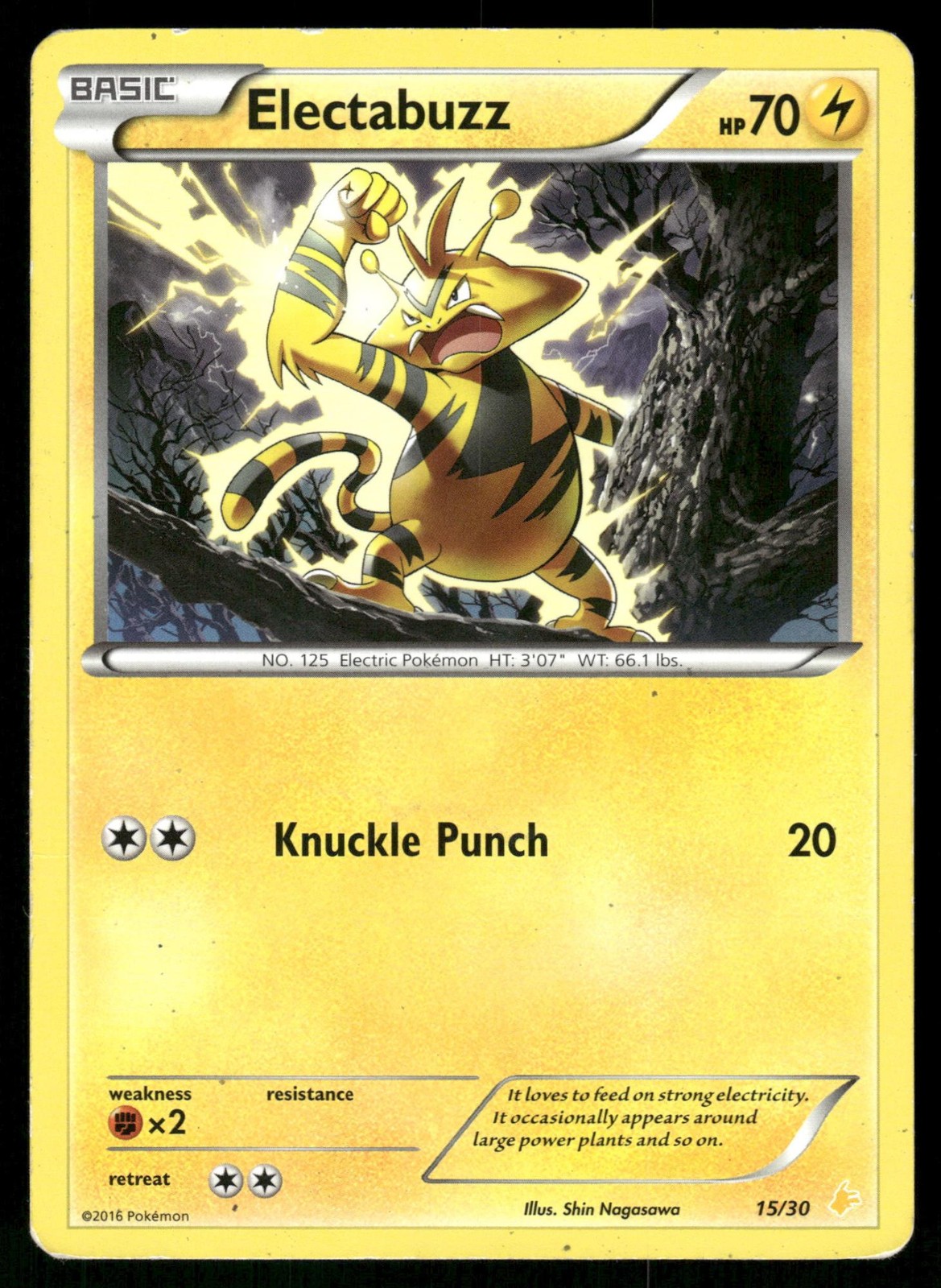 Electabuzz (15) 15/30 Common XY Trainer Kit: Pikachu Libre & Suicune Pokemon HP