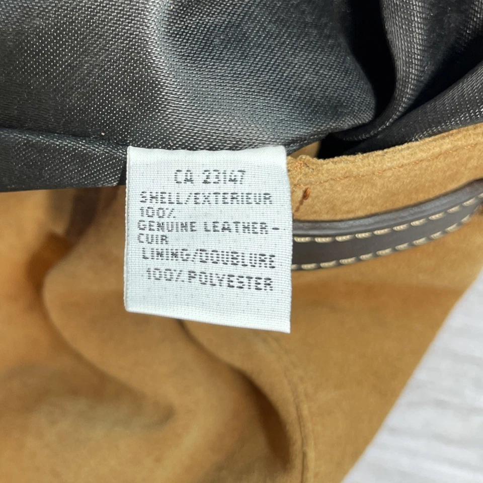 De Colección Talbots Italia Y2K Gamuza Cuero Hobo Bolso de Hombro Bolso Tostado Chocolate Slouchy Foto 3 de 4