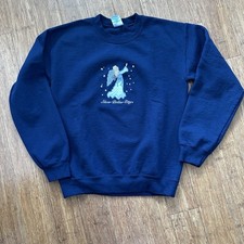 VTG Gilden "Silver Dollar City"/ Angel Embroidered Navy Blue Sweatshirt: SMALL
