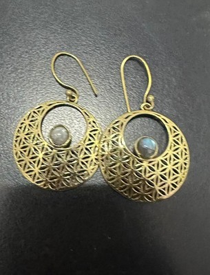 Labradorit Edelstein 925 Sterling Silber Handarbeit Ohrring Schmuck Geschenk für die Liebe