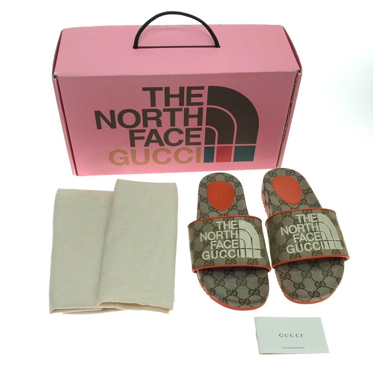 GUCCI Sandals THENORTHFACE/679947 23.5-24cm 37 Orange x Brown B rank