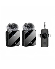 3 in 1 Mini Wireless Lavalier Microphone for iPhone/Android/Camera,328ft Tran...