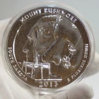 2013 5oz. Five Ounce Silver ATB Mt Rushmore SD Coin