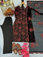Black Pakistani Eid Salwar suits wedding salwar kameez readymade Straight kurtis
