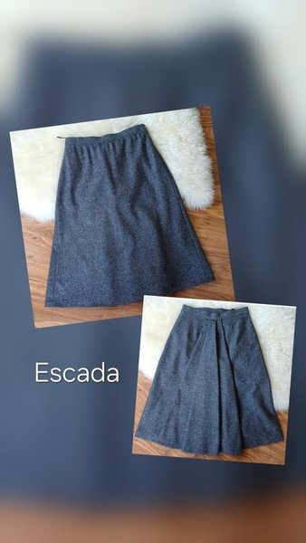 Women Escada Skirt Grey Wool 36 / S / 44 #7O1Y