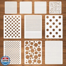 Dots Stencils, 10 Pcs Mixed Media Assorted Size Polka Dot Stencils Repeating