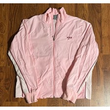 Nike Vintage Track Jacket Pink Full Zip Mesh Panels Womens Large
