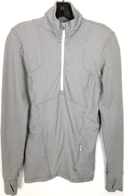 Lululemon Women Kanto Catch Me 1/2 Zip Pullover Jacket Sz 6 Gray Herringbone
