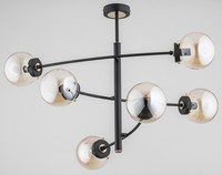 Schwarz Durchsichtig Moderne Deckenlampe Deckenleuchte 6X40W/E14 82X58 [Cm]