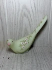 Fenton Custard Satin Glass Hand Painted Daisies Bird Of Happiness F. Burton