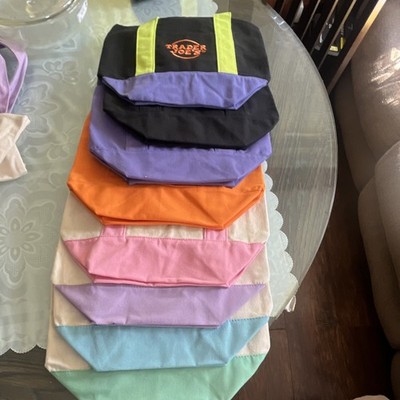 Trader Joe's Foldable Reusable Shopping Bags Cotton Polyester Multicolor Set