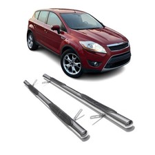 Edelstahl Trittbretter Schwellerrohre für Ford Kuga I 2008-2012 Edelstahl Silber