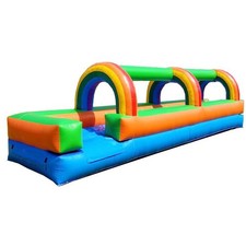 Inflatable 25 ft Splash and Ride Waterslide Kids Rainbow with Blower Open Box