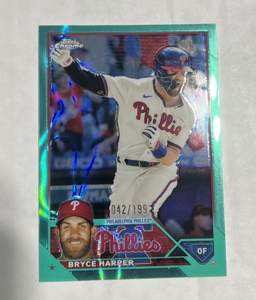 2023 Topps Chrome - Bryce Harper #3 Aqua Lava Refractor /199