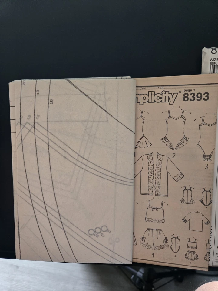 Simplicity 8393 Kimono, Tap Shorts, Bias Camisole and Teddy, Cut, Complete - Image 3 of 3