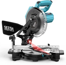 Power Compound Miter Saw: Laser Guide Compact Miter Saw with Speed 4900RPM - Pre