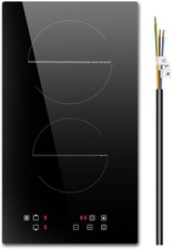 Induction Hob 2 Ring, Two Zone Built-in Induction Cooktop with 9 Power Levels