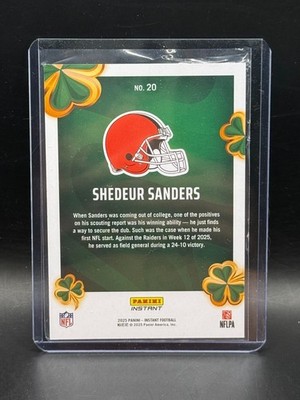 2025 Panini Instant Lucky Clover - RARE SP RC #20 Shedeur Sanders