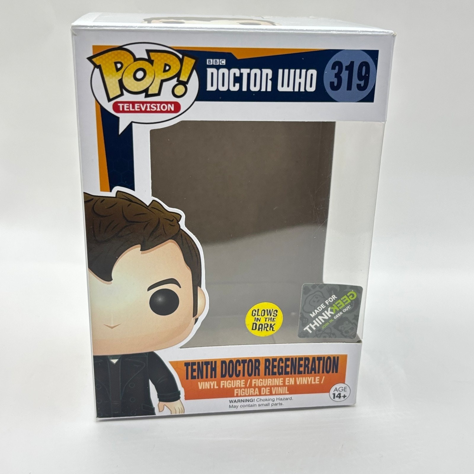 Funko Pop! Doctor Who Tenth Doctor #319 Gitd Think Geek Ex. Outer Box Only Read