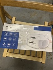 Greadio CD Player Portable Boombox Cassette CD-X2A   AM/FM Bluetooth, AUX, White