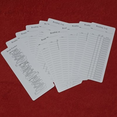 12 x Reading Log Bookmark List Book Tracker Students Library Book Club White