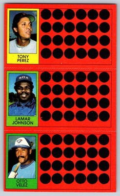 Tony Perez / Lamar Johnson / Roy Smalley 1981 Topps Scratch-Offs 8 / 26 / 43