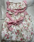 LAURA ASHLEY CHEF APRON BELINDA PINK FLOWERS 36 X 27 COTTON GAUZE NWT