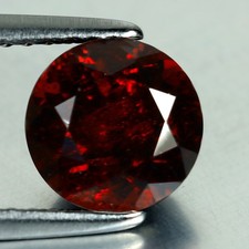 2.11 ct Round Cut 7.30 x 7.24 mm 100 Natural Orangy Red Spessartite Garnet
